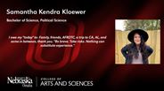 Samantha Kloewer - Samantha Kendra Kloewer - Bachelor of Science - Political Science