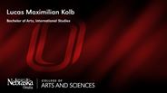 Lucas Kolb - Lucas Maximilian Kolb - Bachelor of Arts - International Studies