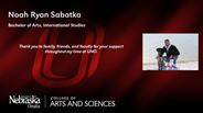 Noah Sabatka - Noah Ryan Sabatka - Bachelor of Arts - International Studies