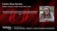 Caitlin Gerdes - Caitlin Rose Gerdes - Bachelor of Science in Public Health - Public Health