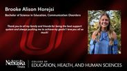 Brooke Horejsi - Brooke Alison Horejsi - Bachelor of Science in Education - Communication Disorders 