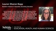 Lauren Kopp - Lauren Sharon Kopp - Bachelor of Science in Education - Secondary Education 