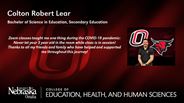 Colton Lear - Colton Robert Lear - Bachelor of Science in Education - Secondary Education 