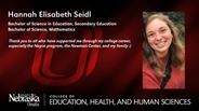 Hannah Seidl - Hannah Elisabeth Seidl - Bachelor of Science in Education - Secondary Education  - Bachelor of Science