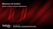 Mansoor Al Jaafari - Mansoor Al Jaafari - Bachelor of Science in Business Administration