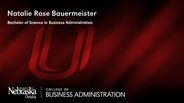 Natalie Bauermeister - Natalie Rose Bauermeister - Bachelor of Science in Business Administration