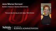 Jene Earnest - Jene Maree Earnest - Bachelor of Science in Business Administration
