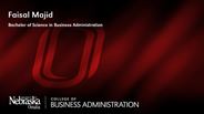 Faisal Majid - Faisal Majid - Bachelor of Science in Business Administration