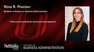Nina Preston - Nina R. Preston - Bachelor of Science in Business Administration