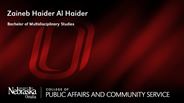 Zaineb Al Haider - Zaineb Haider - Zaineb Haider Al Haider - Bachelor of Multidisciplinary Studies