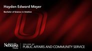 Hayden Meyer - Hayden Edward Meyer - Bachelor of Science in Aviation