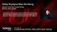Haley Herzberg - Haley Krystyna Mae - Haley Krystyna Mae Herzberg - Bachelor of Fine Arts - Creative Writing - Bachelor of Arts
