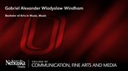 Gabriel Wladyslaw - Gabriel Alexander Wladyslaw Windham - Bachelor of Arts in Music - Music