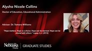 Alysha Collins - Alysha Nicole Collins - Doctor of Education - Educational Administration 