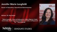 Jennifer Langfeldt - Jennifer Marie Langfeldt - Doctor of Education - Educational Administration 