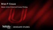 Brian Crouse - Brian P. Crouse - Master of Arts - Critical and Creative Thinking 