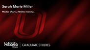 Sarah Miller - Sarah Marie Miller - Master of Arts - Athletic Training 