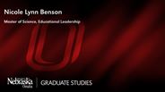 Nicole Benson - Nicole Lynn Benson - Master of Science - Educational Leadership 