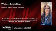 Whitney Boyd - Whitney Leigh Boyd - Master of Science - Special Education 