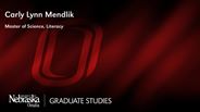 Carly Mendlik - Carly Lynn Mendlik - Master of Science - Literacy 