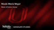 Nicole Meyer - Nicole Marie Meyer - Master of Science - Literacy 