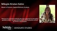 Mikayla Sahm - Mikayla Kristen Sahm - Master of Science - Applied Behavior Analysis 