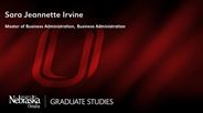 Sara Irvine - Sara Jeannette Irvine - Master of Business Administration - Business Administration 