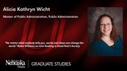 Alicia Wicht - Alicia Kathryn Wicht - Master of Public Administration - Public Administration 