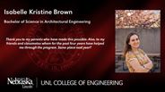 Isabelle Brown - Isabelle Kristine Brown - Bachelor of Science in Architectural Engineering