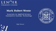 Mark Wente - Hubert - High Honors