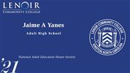 Jaime Yanes - A - National Adult Education Honor Society
