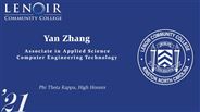 Yan Zhang - Phi Theta Kappa, High Honors